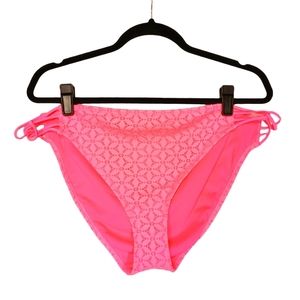 NEW JOE BOXER Pink Lace Side Twist Bikini Bottoms XXL